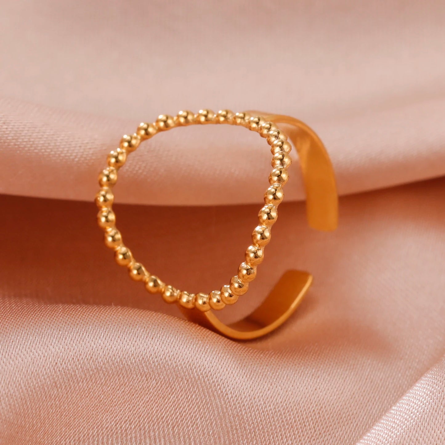 Anillo Ajustable de Corazón Geométrico | Acero Inoxidable